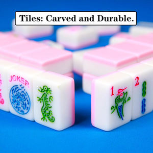 Juego de Mahjong Americano de 166 Fichas Rosas y Blancas de 1.2 Pulgadas con Logotipo Personalizado y Empaque - Product Image 3