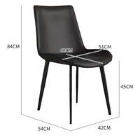 Chaise de salle à manger moderne imperméable avec pieds en métal et revêtement en cuir |   Fauteuil d'appoint confortable pour la maison, salon, salle à manger