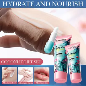 2025 nueva venta al por mayor de lujo loción corporal crema de manos caja de bálsamo labial conjunto de fragancia de coco productos para el cuidado de la piel caja de regalo del Día de San Valentín - Product Image 3