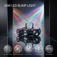 Luz de Discoteca DJ RGBW de 30W y 192 LED, Activada por Sonido, con Proyector Láser Rojo y Verde para Decoración de Hogar, Bar, Club, Pub