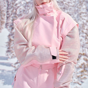 2025 Winter Women's Cute <strong>Ski</strong> Suit Waterproof Snowboard <strong>Jacket</strong> with Windproof Bibs Warm <strong>Pink</strong> Printed Snowsuit - Product Image 4