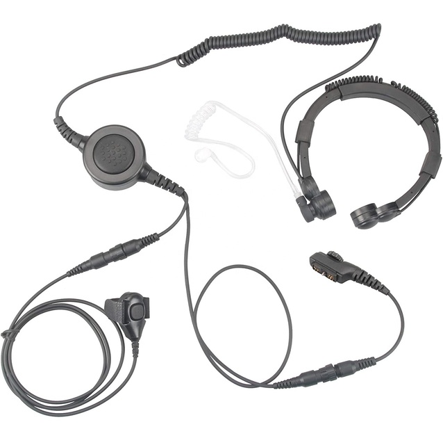 Throat Mic Covert Acoustic Tube Earpiece with PTT Covert Acoustic Tube Throat Mic Earpiece for PD788G PD785G PD782G PD705