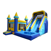 Château gonflable commercial avec toboggan pour enfants, idéal pour parcs d'attractions extérieurs, à vendre