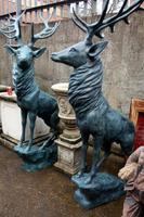 Grande statue extérieure d'animal de jardin de cerf de wapiti en bronze massif sur mesure