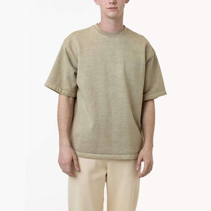 Premium <b>Blank</b> Crew Neck Casual Tee-Shirts Heavy <b>Weight</b> 200gsm Tshirts Fashion Drop Shoulder Oversize Cotton T-Shirt for Men - Product Image 2
