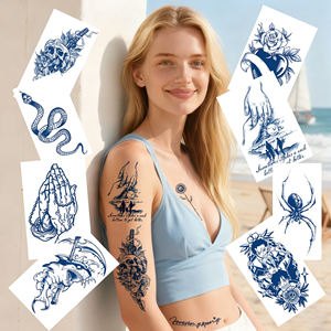 Tatuaje Semipermanente para Mujeres, <span class=keywords><strong>Hombres</strong></span> y Niños, Suministros para Fiestas, <span class=keywords><strong>Tatuajes</strong></span> de Jagua Realistas con Duración de 7 a 14 Días, Opción de Logotipo Personalizado - Product Image 2