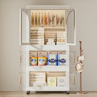 Installation rapide tout-petits commode placard porte ouverte PP bébé vivant jouet en plastique armoire de rangement pliante