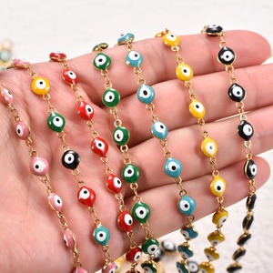 กำไลข้อมือลายตาตุรกีเคลือบเงา พร้อมสายต่อ ลูกปัดนำโชค สำหรับเด็กผู้หญิงและผู้หญิง ทำจากสแตนเลสสตีลกันน้ำ - Product Image 6