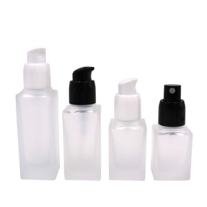 Flacons en verre vides à pompe pour crème BB, maquillage, cosmétiques, fond de teint liquide, côtés droits, 20ml, 30ml, 40ml - Product Image 6