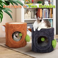Arbre à chat en forme d'arbre, tour, maison, grotte, condo, lits, jouet, mobilier de jeu, produit pour animaux de compagnie, cachette pour chats d'intérieur