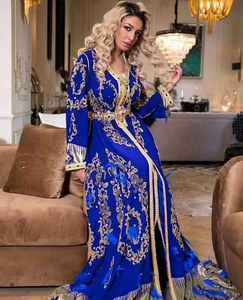 Elegante vestido de caftán largo hasta el suelo para Mujer | Vestido de diseñador bordado Zardozi pesado para bodas y fiestas - Product Image 3