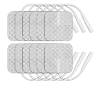 Électrodes autocollantes réutilisables de qualité supérieure pour appareil TENS/EMS, avec support en tissu et gel japonais