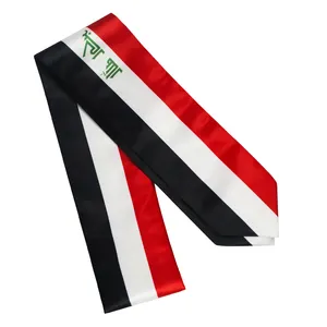 Iraq Flag Graduation Sash Wholesale Plain Satin Scarf Graduation Stole Factory Directly
