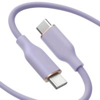 OEM/ODM kualitas tinggi 3A USB C ke USB C 66W kabel Data pengisian daya Super cepat dengan jaket silikon dalam berbagai warna untuk penggunaan kamera