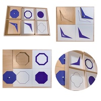 Armoire géométrique Montessori avec tiroirs pour formes planes, jouet d'apprentissage des mathématiques en bois, kit éducatif préscolaire pour la discrimination visuelle