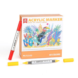 Set di pennarelli acrilici Mobee P-9101/48 Direct Liquid Multicolor Paint Pens con punta a pennello e doppia punta per pittura e progetti artistici - Product Image 2