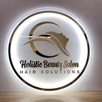 Enseigne lumineuse LED personnalisée avec logo en or de luxe, enseigne en acrylique rétroéclairée 3D pour salon de beauté, personnalisation du logo mural