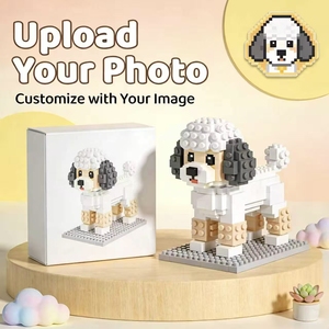Bloques de Construcción <span class=keywords><strong>Micro</strong></span> Personalizables de Perro Poodle, Material ABS, Ladrillos de Ensamblaje Creativo DIY, Juguete Educativo, Set de Juego Personalizado - Product Image 1