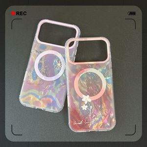 Gradient Seashell Flower <b>Magnetic</b> Phone case for iPhone 17 16 15 Pro Max iridescent shell texture Rainbow Ombre back Cover girls - Product Image 4