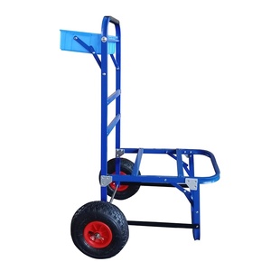 Sıcak satış alüminyum katlanır balıkçılık plaj alışveriş için iki balon tekerlek plastik platformu ile market arabası depolama araçları - Product Image 3