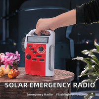 Radio d'urgence FM AM SW NOAA avec alerte, dynamo solaire, lecteur MP3, haut-parleur intégré, lampe torche LED, lampe de lecture, sirène, batterie externe