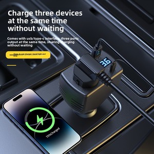 Inversor de Corriente para Auto con Pantalla Digital Inteligente de 150W, Encendedor de Cigarrillos, Puertos USB+Tipo-C, Cargador Rápido para Teléfono Móvil OLIVER - Product Image 3
