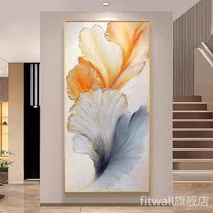 Hand Painted Oil Painting Ginkgo Leaves Creamy Texture <b>Large</b> Scale Textured Art For Entryway Hallway Decoration Metal <b>Frame</b> - Product Image 2