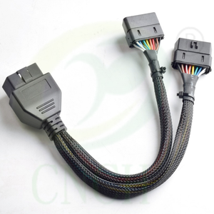 สายต่อ OBD2 แบบ <span class=keywords><strong>2</strong></span> in 1 หัวต่อ OBDII ตัวผู้เป็นตัวเมีย <span class=keywords><strong>2</strong></span> ตัว สำหรับเชื่อมต่อคอมพิวเตอร์ในรถยนต์ ปลั๊กแปลง 30 ซม. พร้อมชุดสายไฟ - Product Image 2