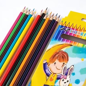 Lápices de Colores de Madera Promocionales 2026 para Estudiantes Escolares, 12 Piezas, 7 Pulgadas, Lápices de Colores de Madera Natural Populares para Colorear y Arte - Product Image 1