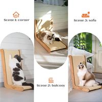 Lit pour chat moderne de luxe Tapis à gratter pour chat d'intérieur Hamac pour animaux de compagnie Grand bois de pin Mobilier de salon multifonctionnel écologique