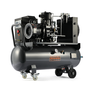 เครื่องอัดอากาศแบบพกพา 2 in 1 ระบบสกรู เฟสเดียว 4kw 7.5kw เงียบ 5.5hp 10hp พร้อมแรงดัน 10 บาร์ ความจุถัง 160 ลิตร 180 ลิตร - Product Image 1