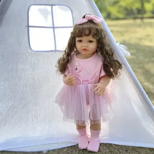 Wholesale CPC Certificated 22 Inch Solid Silicone Reborn Doll Lifelike Reborn Baby Dolls Female Soft Silicone Fat Girl