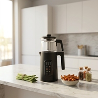 Bouilloire électrique multifonction à double paroi avec écran couleur numérique et arrêt automatique, empilable, pour cuisine (OEM/ODM)