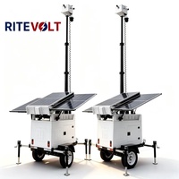 Panneau solaire monocristallin de haute qualité 3*435W, remorque de surveillance solaire mobile, étanche IP67, capacité de puissance 10800WH