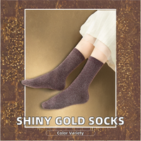 Chaussettes épaisses décontractées unisexes à paillettes argentées et dorées pour l'hiver, respirantes et antidérapantes, à la mode pour hommes et femmes