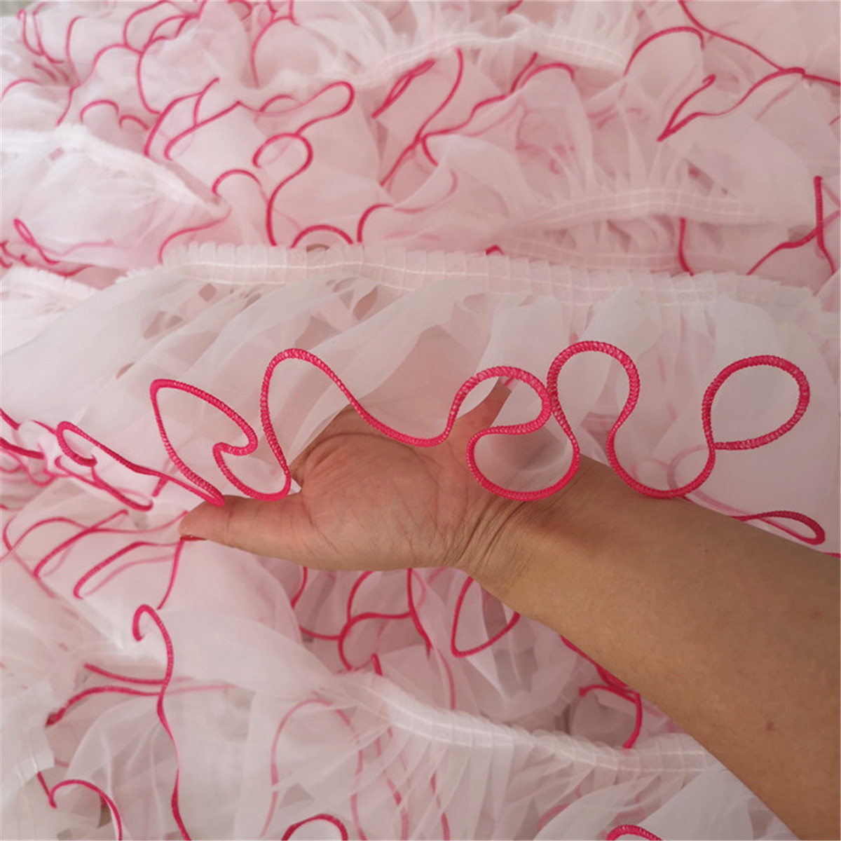 Dentelle Plissée Rose 5 Mètres – Largeur 4,5 Cm – Ruban Dentelle Volants à Pois Rétro Pour Couture, Mariage & Déco