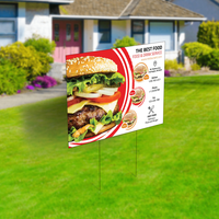 Panneaux de jardin en plastique de forme personnalisée 18*24 à vendre, lettres « Joyeux anniversaire » et « Immobilier » vierges, piquets de pelouse