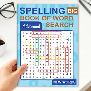 Livre de puzzles de recherche de mots avancés, nouveau jeu de chasse au vocabulaire stimulant, livre d'exercices cérébraux, livre d'activités de loisirs - Product Image 5