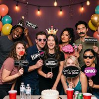 Accessoires amusants pour photomaton d'anniversaire en bambou, 47 pièces, fournitures de fête, décorations pour lui et elle, cadeaux et souvenirs