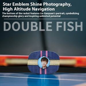 Double Fish Diamond Series Nine Star <span class=keywords><strong>Raquette</strong></span> <span class=keywords><strong>de</strong></span> tennis <span class=keywords><strong>de</strong></span> table <span class=keywords><strong>de</strong></span> qualité professionnelle <span class=keywords><strong>Raquette</strong></span> horizontale en bois haute performance Longue courte - Product Image 5