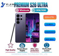 Nouveau S26 Ultra 2026 22G+2TB Écran 7,3 pouces Android 16 Processeur Rapide Longue Autonomie Batterie Téléphones Portables 5G Mondiaux Prise en Charge Carte de Crédit