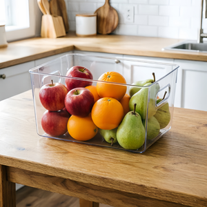 Caja de Almacenamiento de Plástico Transparente, Tamaño Grande con Asa, Caja de Plástico de Alta Transparencia <span class=keywords><strong>para</strong></span> Frutas, Alimentos, Condimentos, <span class=keywords><strong>Libros</strong></span> - Product Image 5