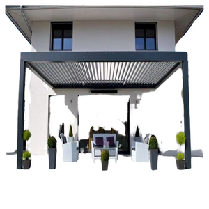 Pavillon personnalisé en aluminium avec toit rabattable, imperméable, parasol de loisirs, structure extérieure artistique pour piscine - Product Image 6