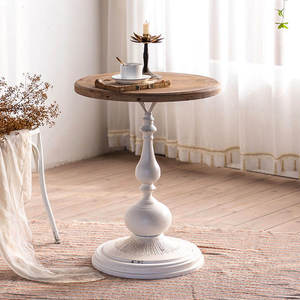 Tavolino <span class=keywords><strong>da</strong></span> <span class=keywords><strong>Salotto</strong></span> Moderno Contemporaneo con Base in Metallo e Piano Rotondo in Legno, Arredamento Ecologico e Durevole - Product Image 1