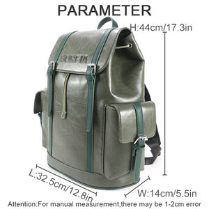 Vintage PU Leather <b>Backpack</b> Large Capacity Travel Laptop <b>Backpack</b> Custom Logo OEM School Business Bag - Product Image 6