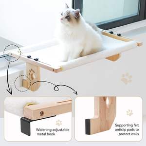 Legno di bambù cordless davanzale del gatto finestra pesce persico amaca, gatto amaca per la finestra - Product Image 3
