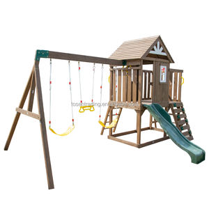 Columpio de Jardín con Casita de Juegos, Tobogán Verde, Set de Juegos para Jardín - Parque Infantil Todo en Uno para Niños - Product Image 4
