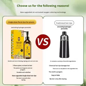 Shampoo Colorante Nero Permanente a Base di Erbe, Formula Vegetale Monodose, Copre i Capelli Grigi, Protegge il Colore, Non Macchia il Cuoio Capelluto - Product Image 2