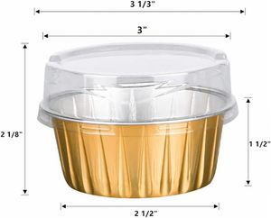 Gobelets et plateaux à pâtisserie en aluminium jetables, micro-ondables, de qualité alimentaire, 100 ml/150 ml - Product Image 2
