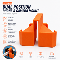 Support de téléphone en plastique imprimé en 3D pour filet de tennis, support double position pour caméra sportive, support d'enregistrement d'entraînement pour le padel